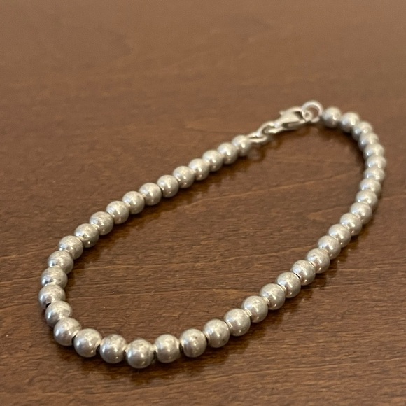 Vintage Sterling Silver Ball Beaded Bracelet 7
